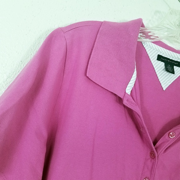 Plus Size Tommy Hilfiger Hot Pink Polo Shirt - Picture 3 of 8